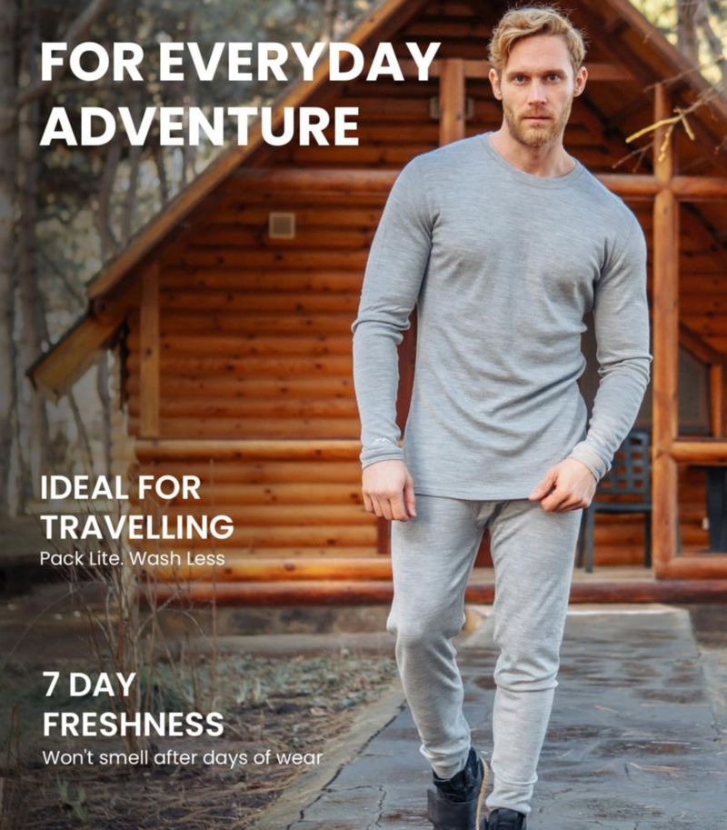 Conjunto de capa base Merino.tech talla Grande 250 gris carbón