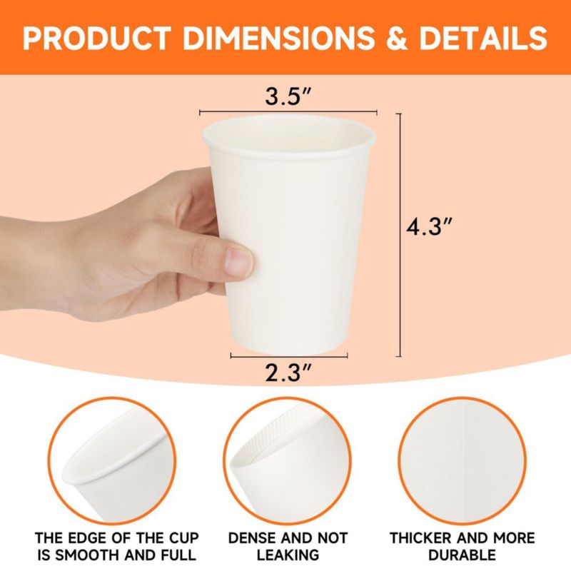 Tazas de café METAPRINT 355 ml Pack de 1000 unidades Blanco