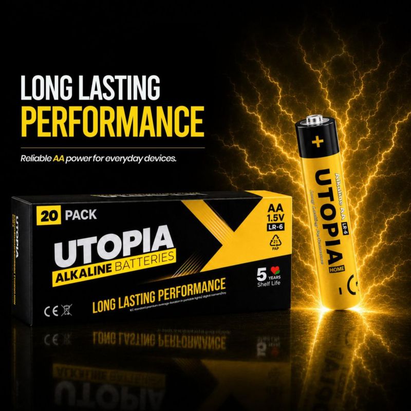 Pilas Utopia Home AA 15 V 20 unidades alcalinas