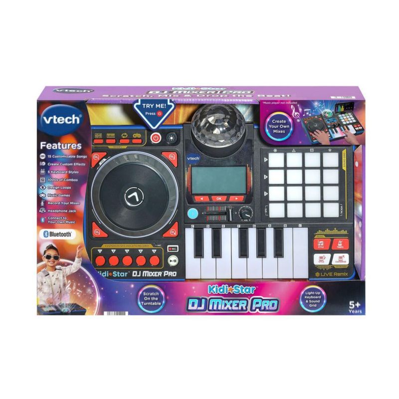 Mezcladora DJ VTech Kidi Star DJ Pro Negra Inalámbrica