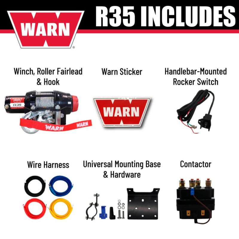 Cabrestante WARN R35 3500 lb 50’ 56 mm Cable de Acero IP67
