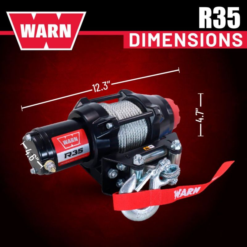 Cabrestante WARN R35 3500 lb 50’ 56 mm Cable de Acero IP67