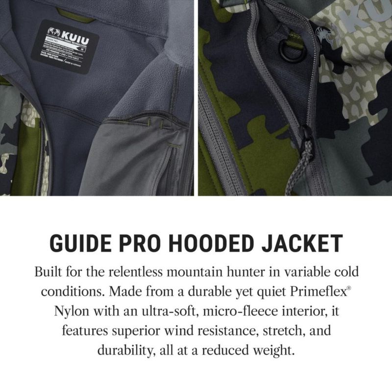 Chaqueta Softshell KUIU Guide PRO con Capucha Resistente al Viento y al Agua