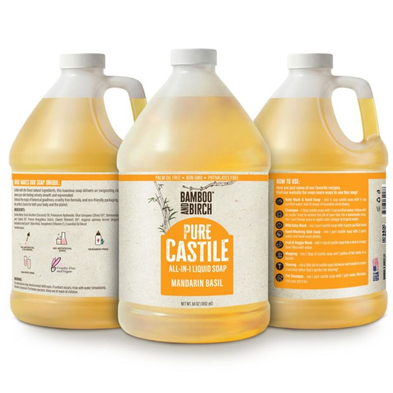 Jabón de Castilla BAMBOO AND BIRCH 3842 ml Mandarina y Albahaca