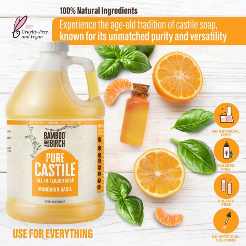 Jabón de Castilla BAMBOO AND BIRCH 3842 ml Mandarina y Albahaca