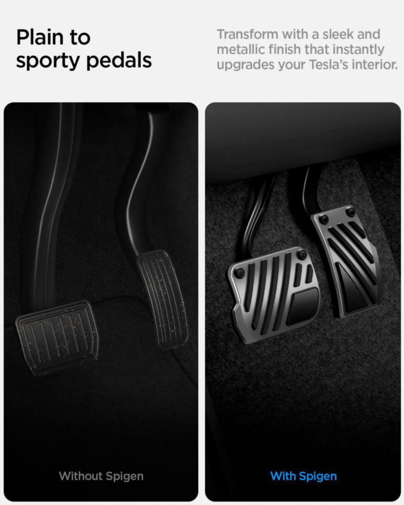 Cubierta de Pedal Spigen Modelo 3/Y con Rayas de Acero Inoxidable