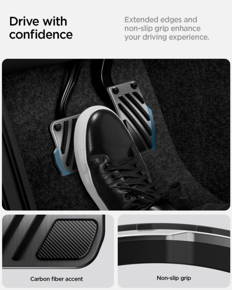 Cubierta de Pedal Spigen Modelo 3/Y con Rayas de Acero Inoxidable