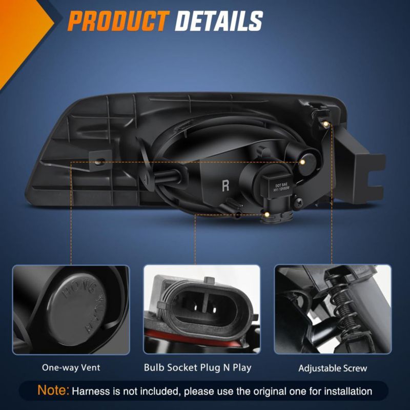 Luces antiniebla Nilight para Honda Accord 2006‑2007 Sedán 4 puertas