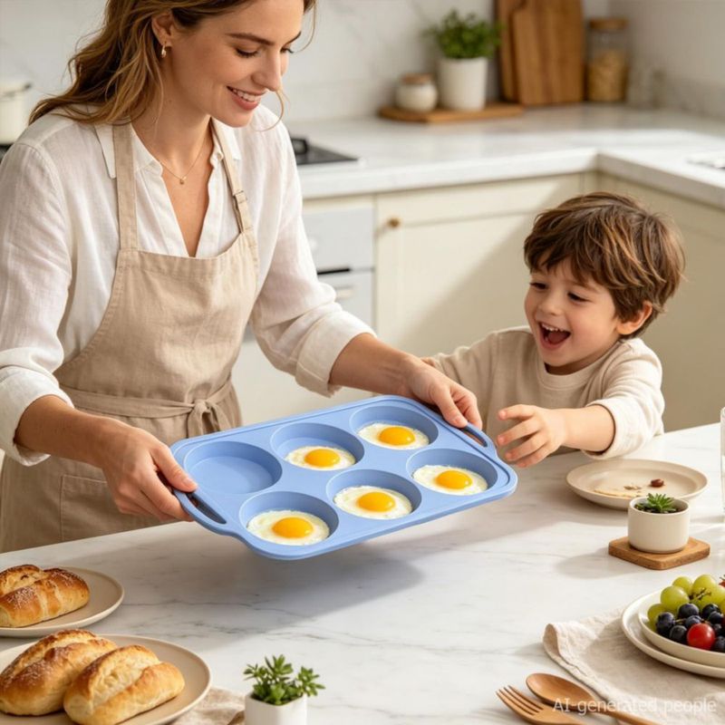 Molde para muffins Toeusog de 6 cavidades 10 cm azul claro