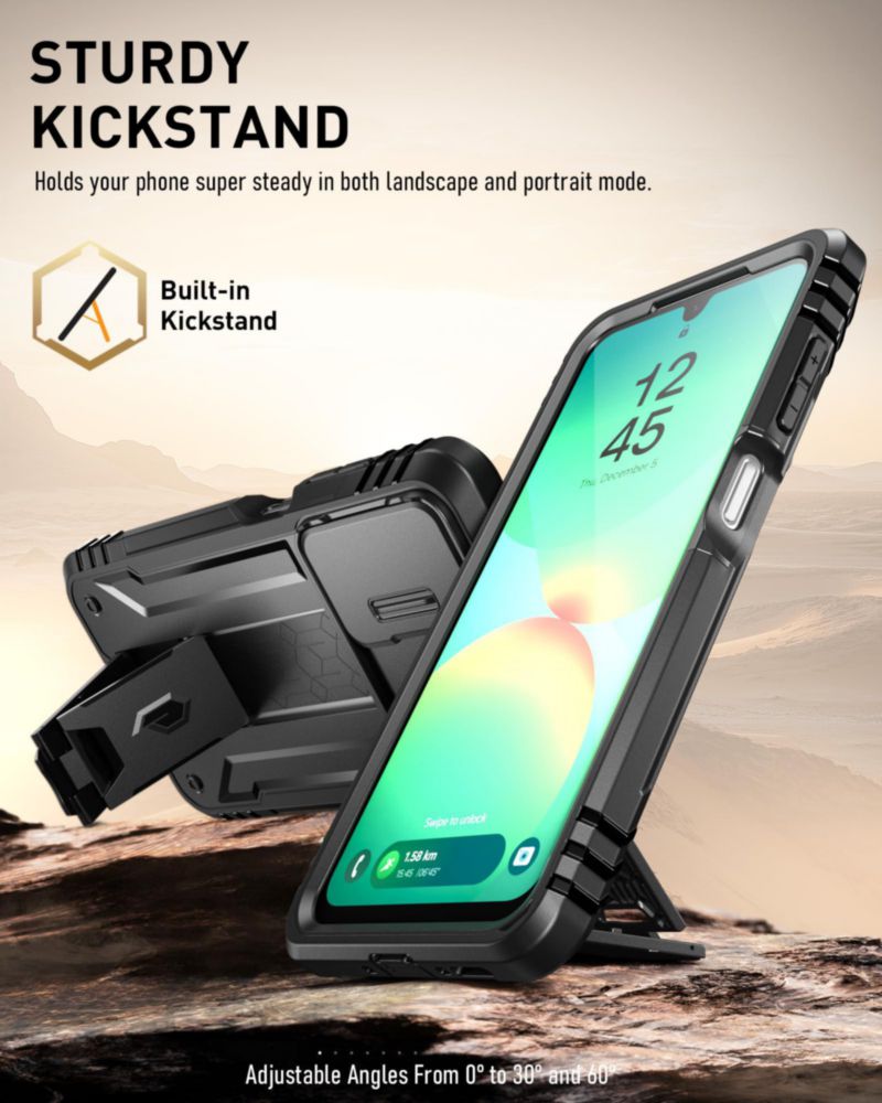 Funda Poetic Galaxy A26 5G Resistente con Soporte – Negra