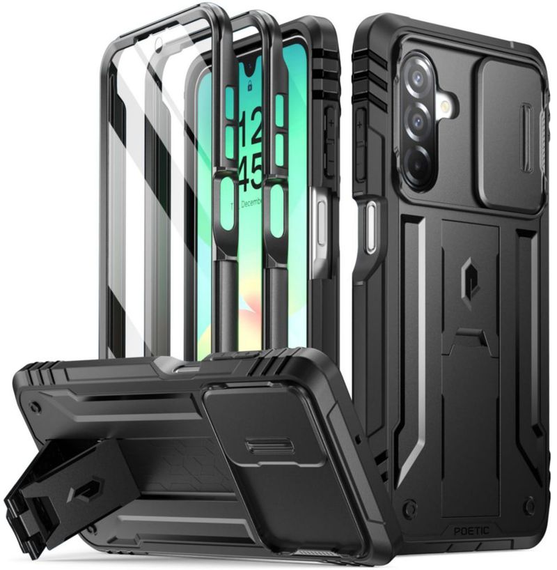Funda Poetic Galaxy A26 5G Resistente con Soporte – Negra