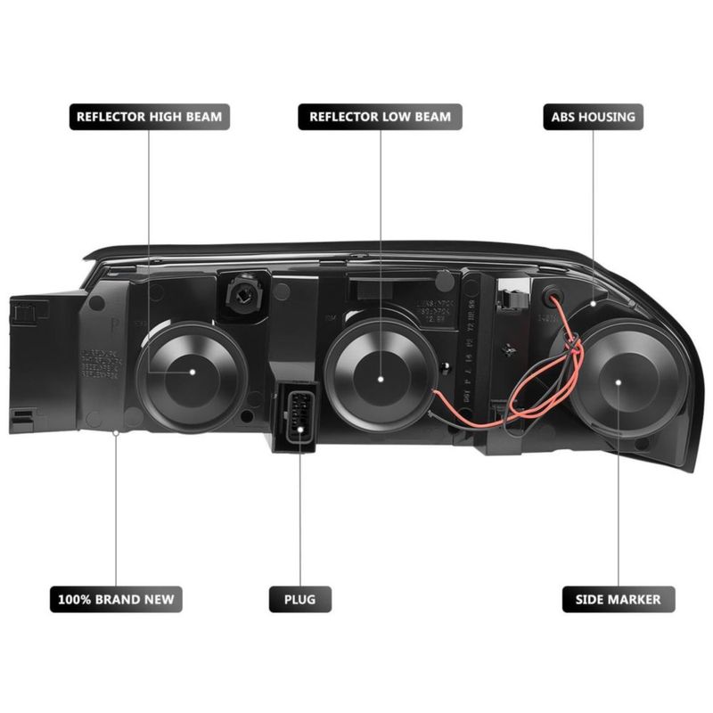 Faro delantero DNA MOTORING Chevrolet Impala 00‑05 Ahumado Transparente