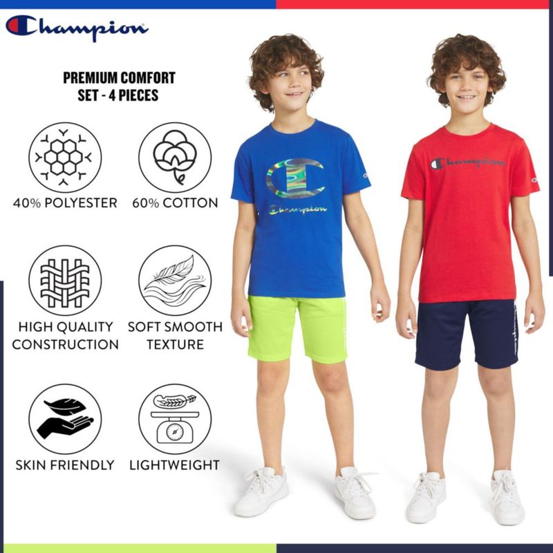Conjunto corto Champion de 4 piezas para niños