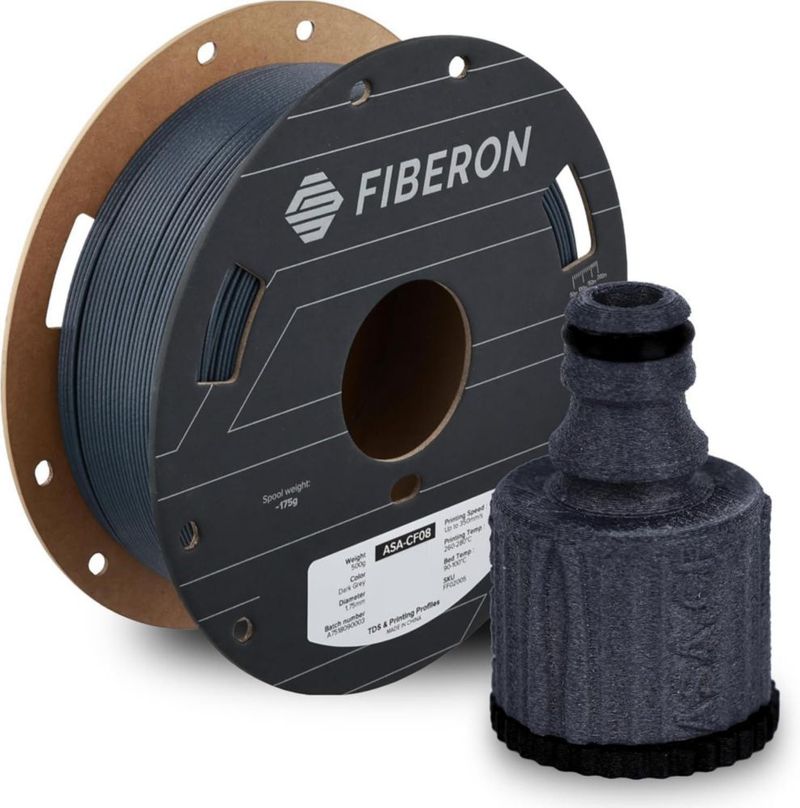 Filamento Polymaker Fiberon ASA-CF08 175 mm 05 kg Gris oscuro