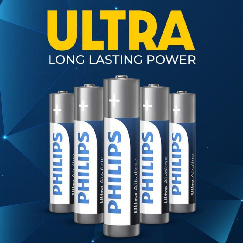 Pilas AAA PHILIPS paquete de 24 unidades 15 V ultra alcalinas de larga duración
