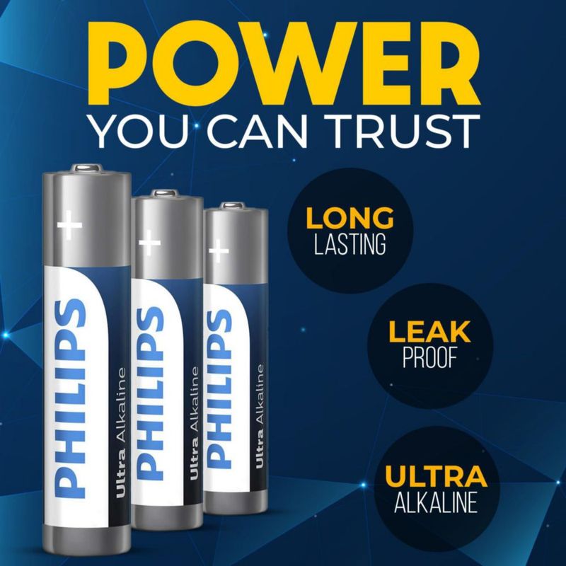 Pilas AAA PHILIPS paquete de 24 unidades 15 V ultra alcalinas de larga duración