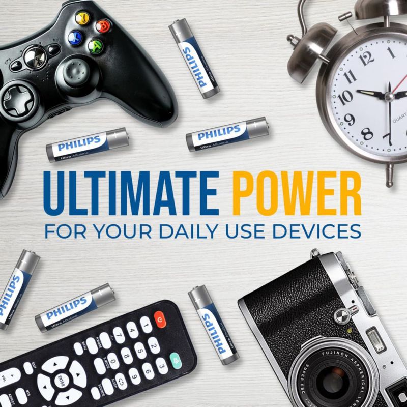 Pilas AAA PHILIPS paquete de 24 unidades 15 V ultra alcalinas de larga duración
