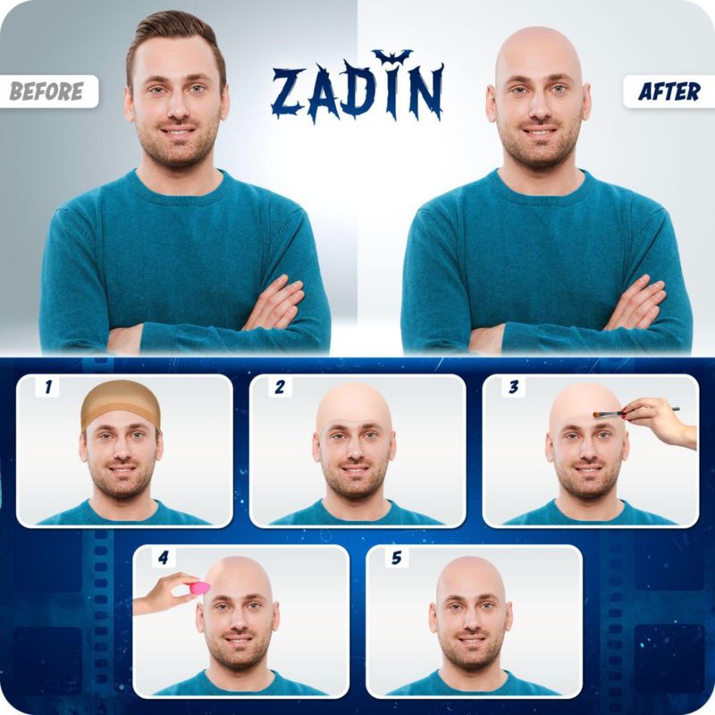 Capa Calva Zadin 2 Piezas Kit de Látex para Disfraz