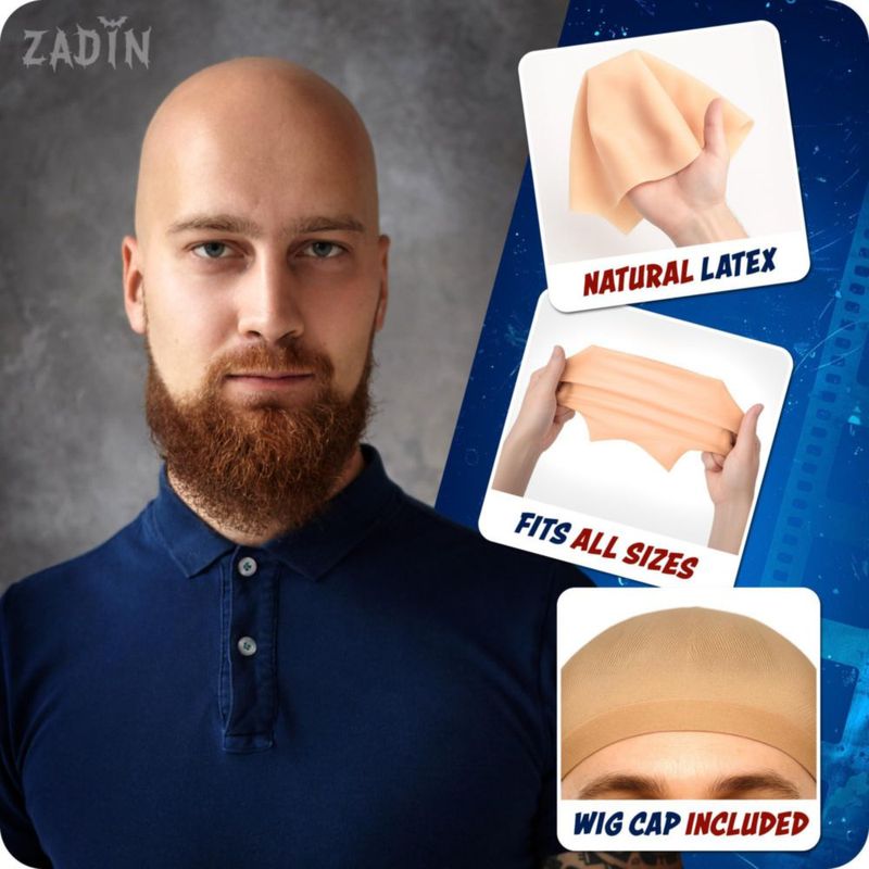 Capa Calva Zadin 2 Piezas Kit de Látex para Disfraz