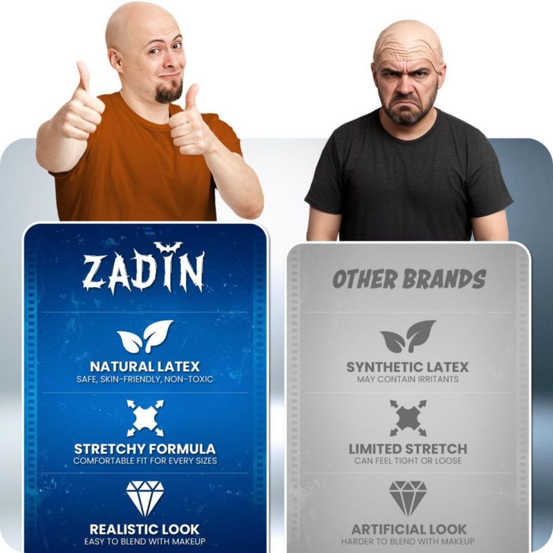 Capa Calva Zadin 2 Piezas Kit de Látex para Disfraz