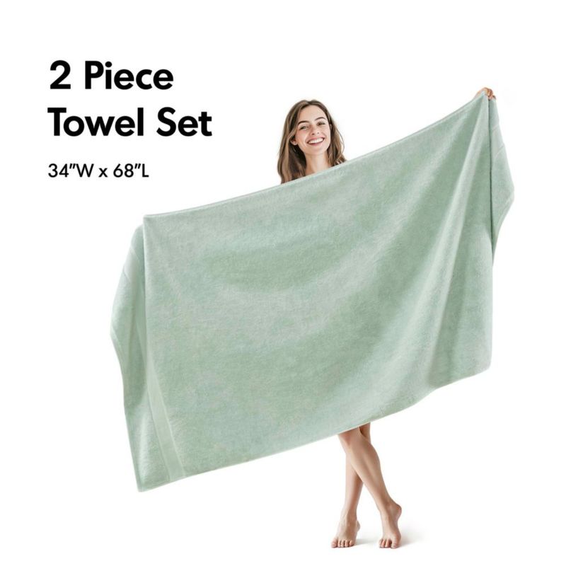 Juego de 2 toallas Madison Park 86 cm x 173 cm – Color espuma marina