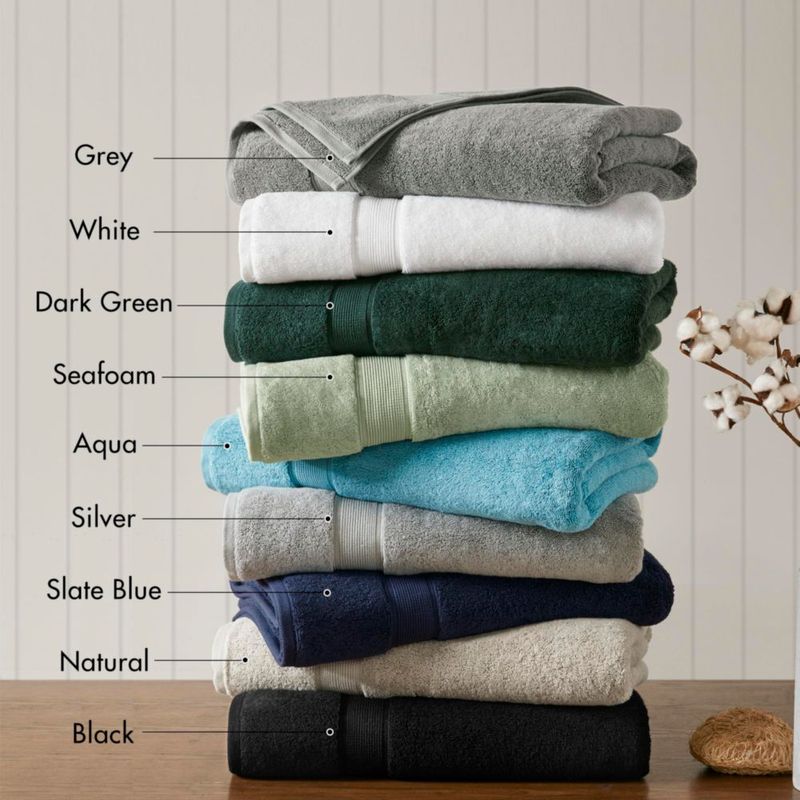 Juego de 2 toallas Madison Park 86 cm x 173 cm – Color espuma marina