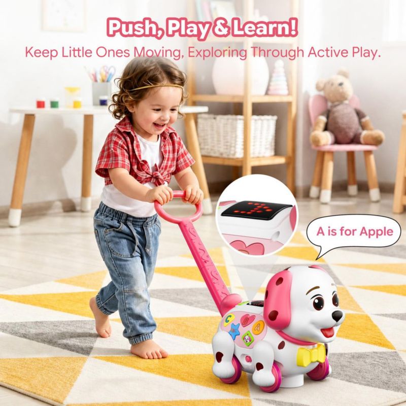 Perrito de Empuje Musical Grasili - Regalo para Niños de 1‑2 Años