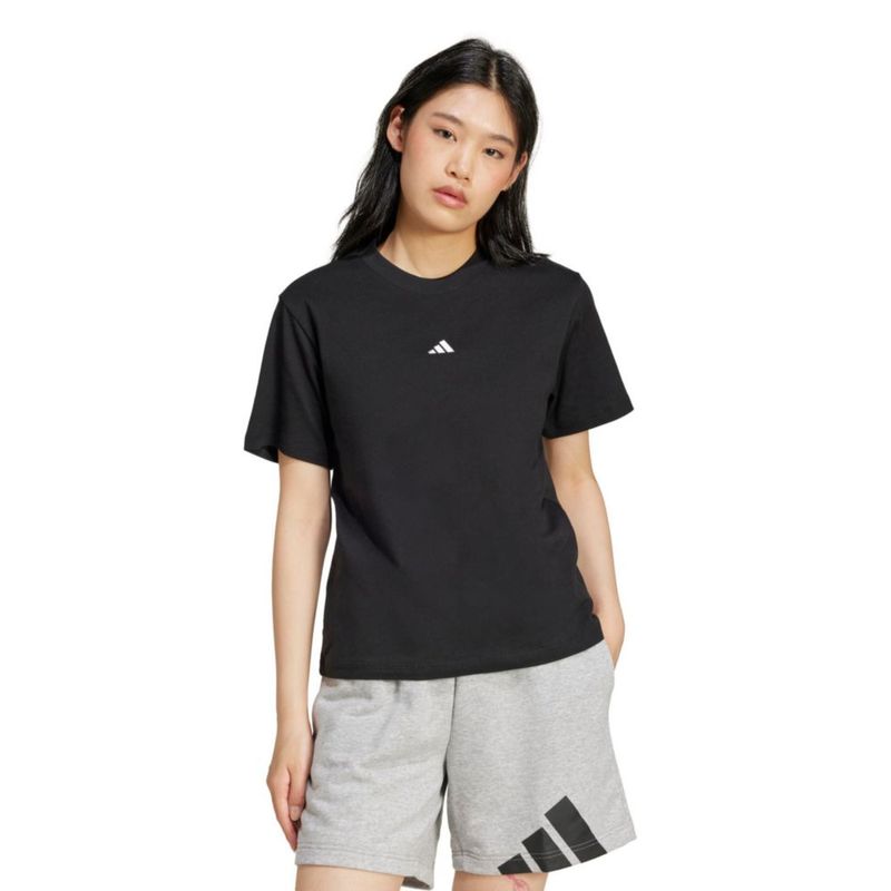 CAMISETA adidas con logo pequeño negro/blanco - Talla M