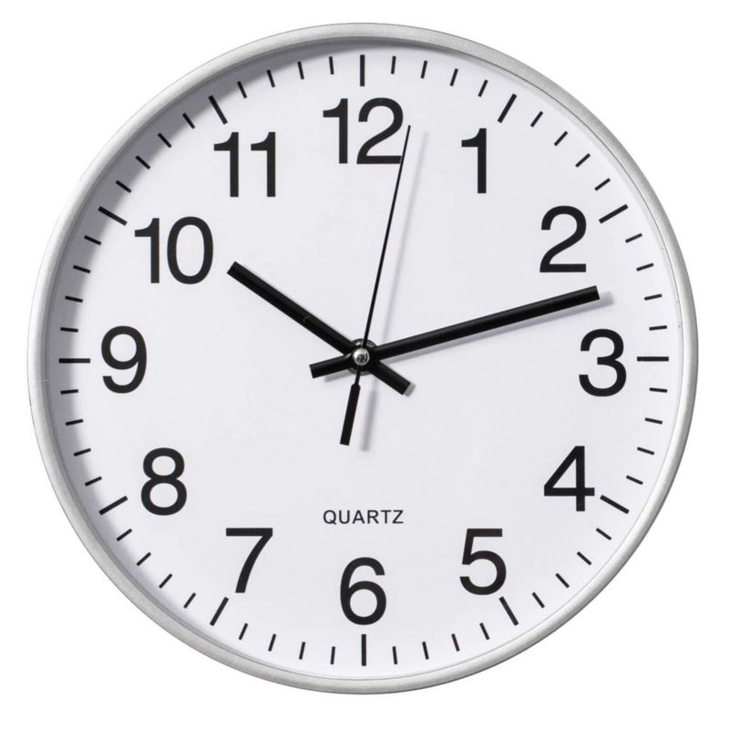 Reloj de pared CLOCKSWISE plateado analógico silencioso 25 cm