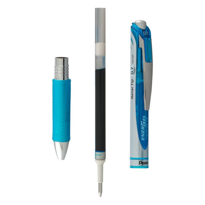 Bolígrafo retráctil de gel Pentel EnerGel RTX azul cielo (2 unidades)