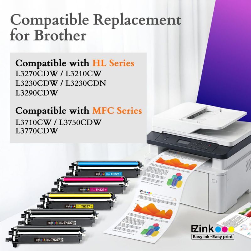 Tóner láser E-Z Ink TN227 pack de 5 unidades de alto rendimiento