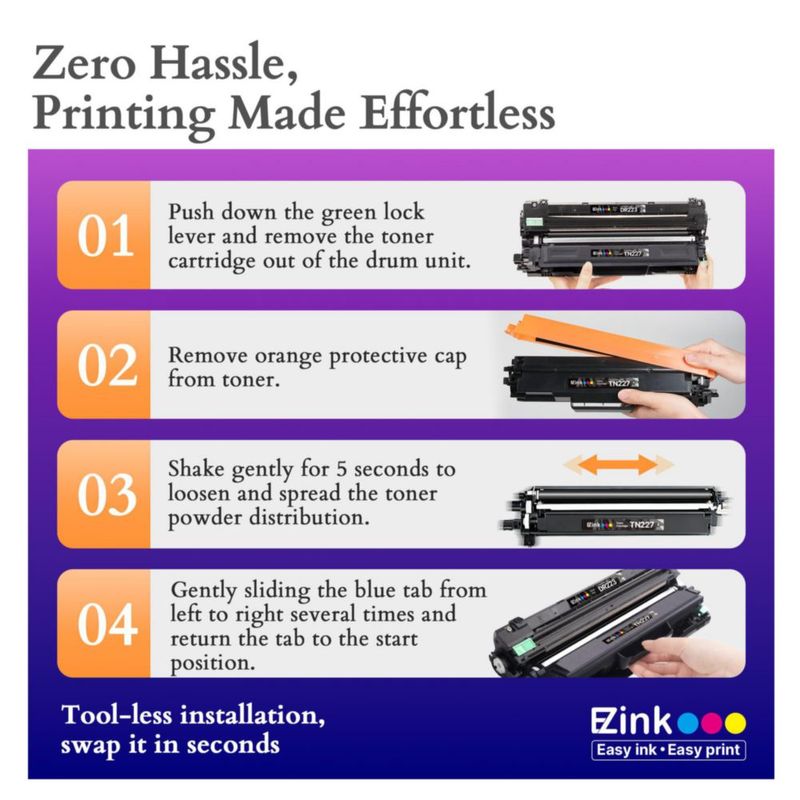 Tóner láser E-Z Ink TN227 pack de 5 unidades de alto rendimiento