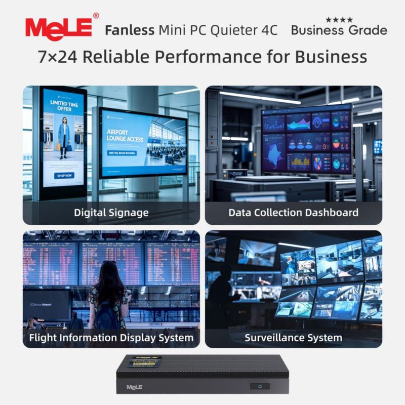 Mini PC MeLE N150 16 GB 512 GB sin ventilador 4C 3.6 GHz