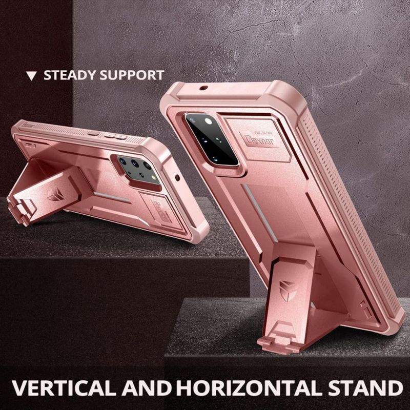 Funda Dexnor para Samsung Galaxy S20+ 5G con soporte y color oro rosa