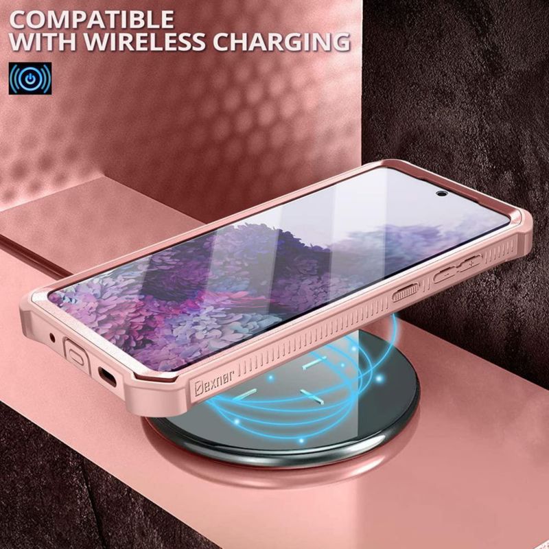 Funda Dexnor para Samsung Galaxy S20+ 5G con soporte y color oro rosa