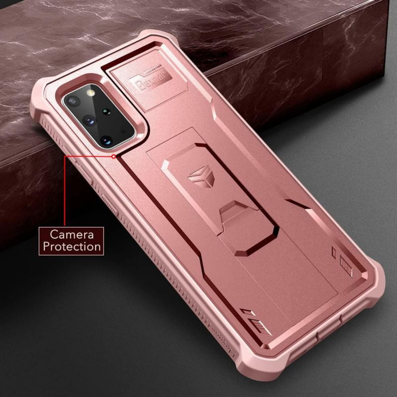 Funda Dexnor para Samsung Galaxy S20+ 5G con soporte y color oro rosa