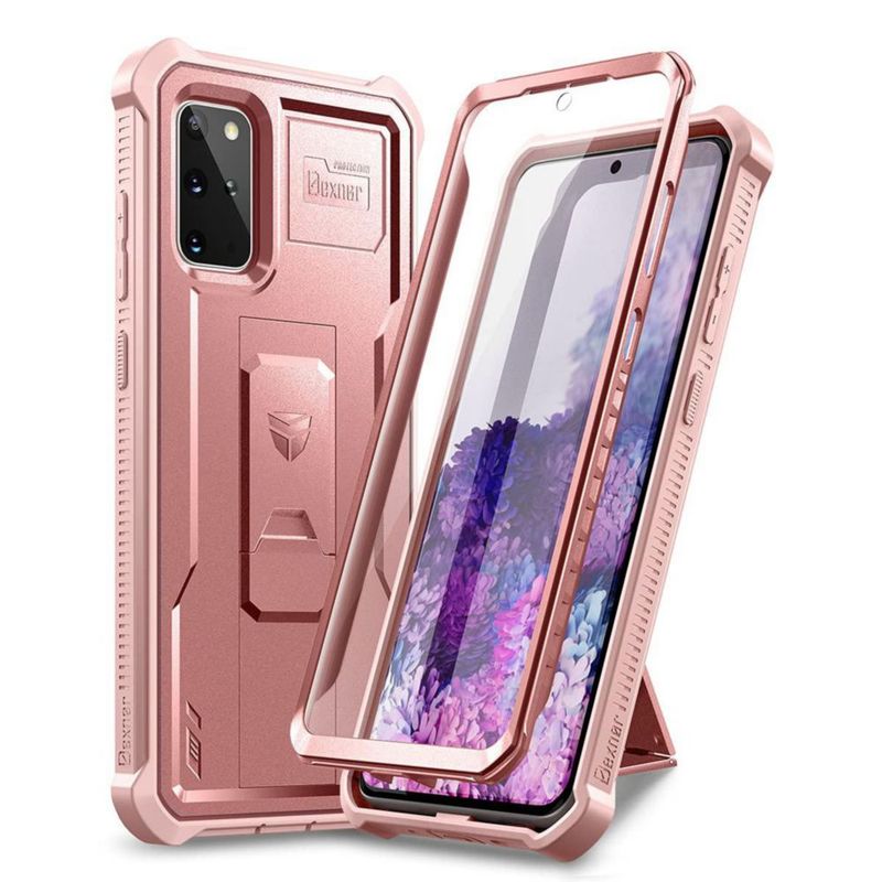 Funda Dexnor para Samsung Galaxy S20+ 5G con soporte y color oro rosa