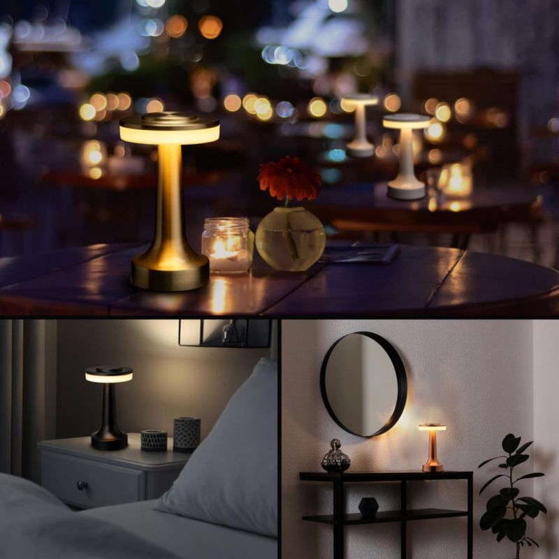 Lámpara de mesa LED portátil O'Bright OB-TL01B-RG 20 cm Rosa Dorado