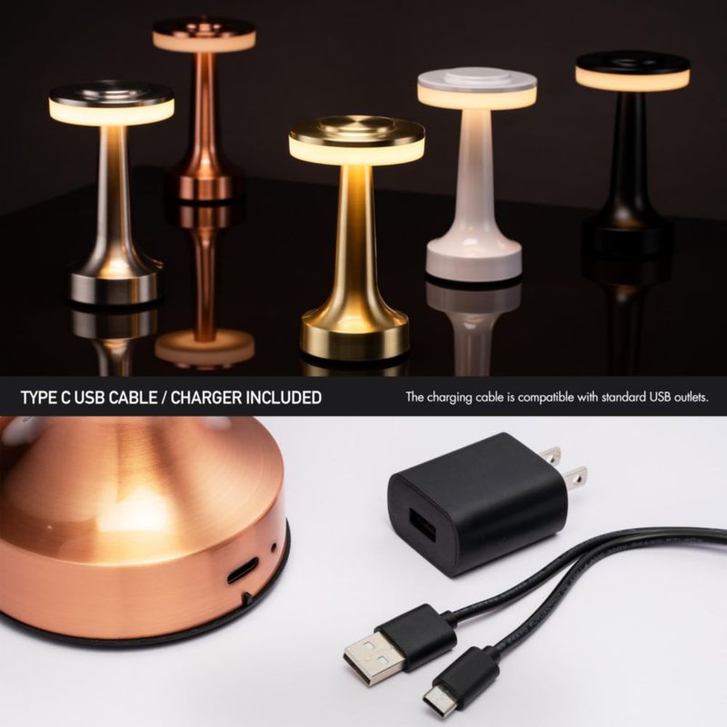 Lámpara de mesa LED portátil O'Bright OB-TL01B-RG 20 cm Rosa Dorado