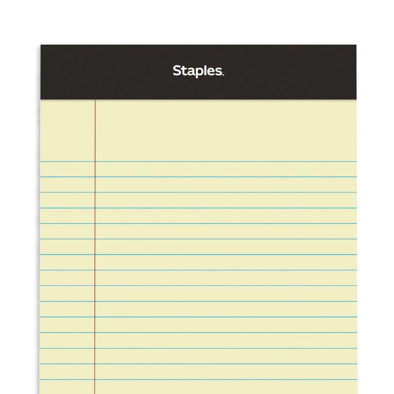 Bloc de notas STAPLES 5 x 8 cm doble con rayas estrechas 100 hojas paquete de 6