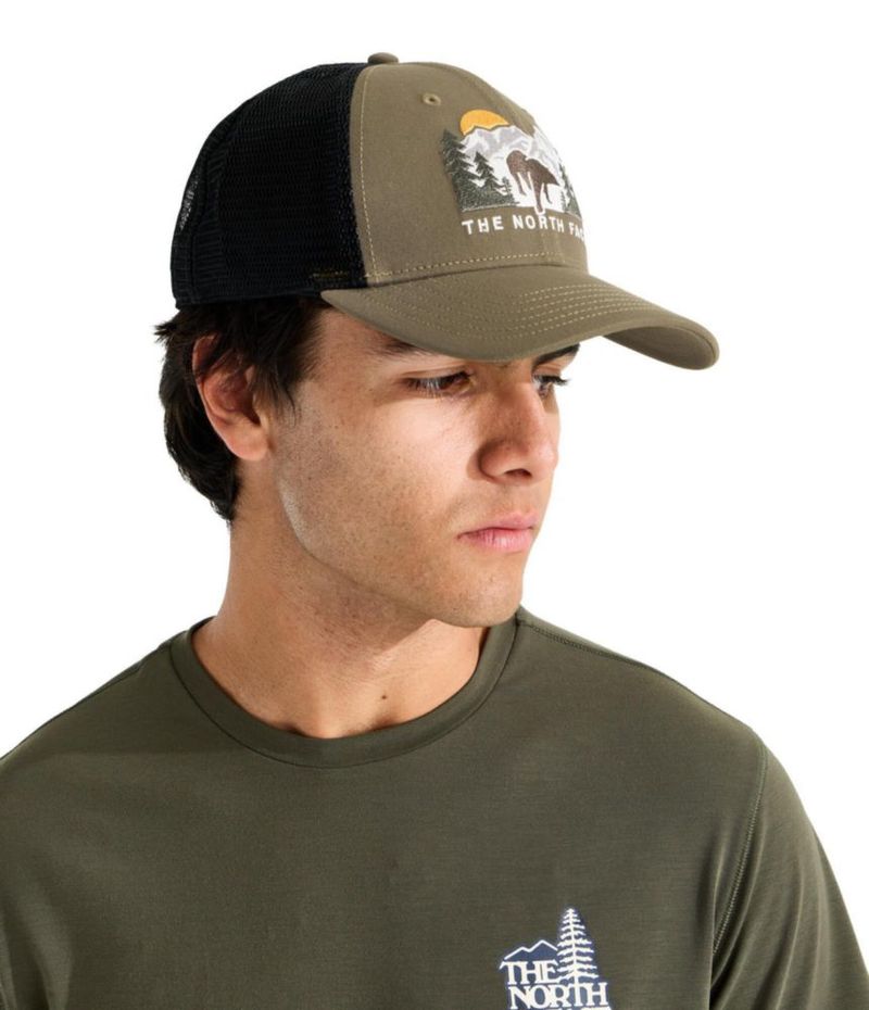 Gorra The North Face Mudder estilo camionero color Semilla de alcaravea
