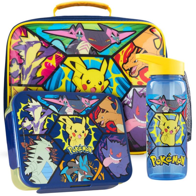 Set de 3 piezas Lunch Bag Get Trend Pokémon – Bolsa de almuerzo fiambrera y botella de 640 ml