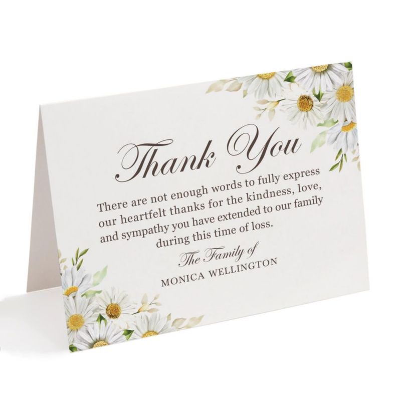 Tarjetas de agradecimiento Hello Love Goods 14 × 108 cm con margarita
