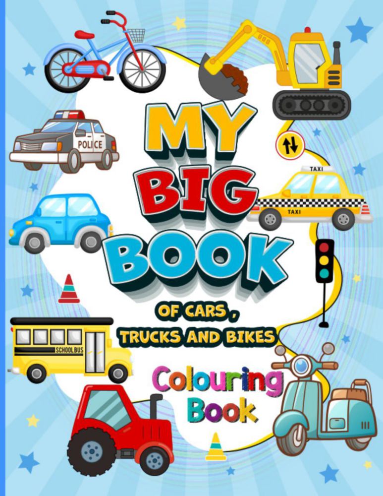 Libro para colorear Majosta Coches Camiones y Bicicletas