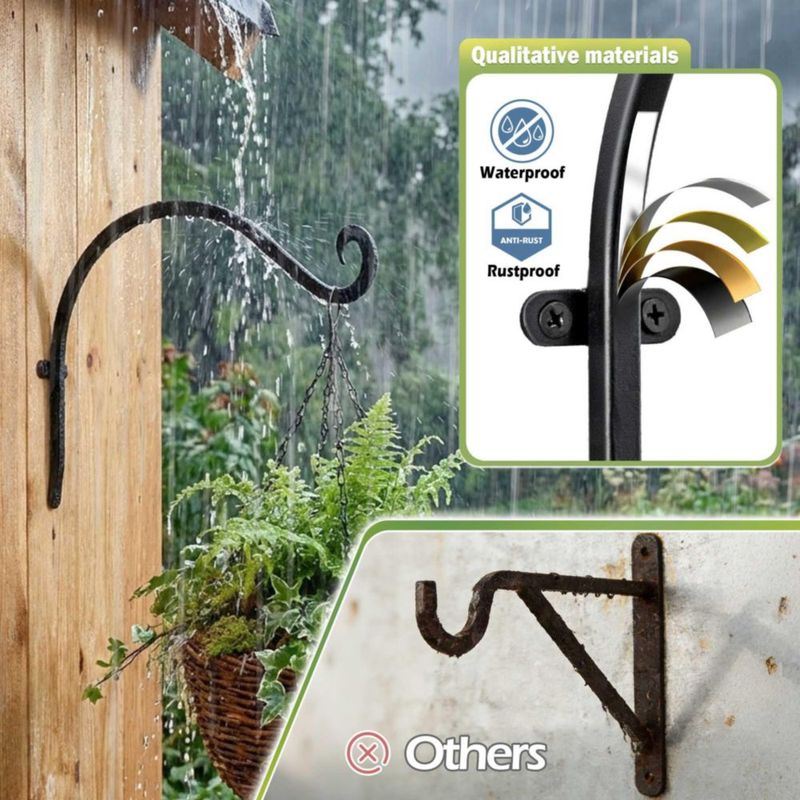 Gancho de Almacenamiento Qiang Ni 30 cm 22 kg Resistente al Óxido - Pack de 4