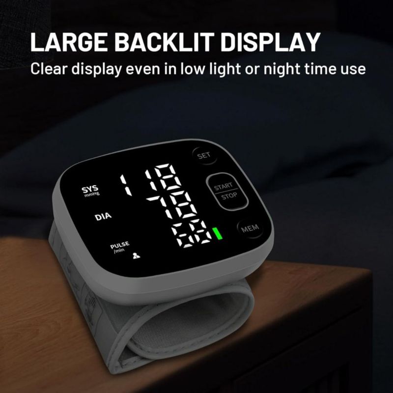 Monitor de presión arterial recargable para muñeca Ametmed