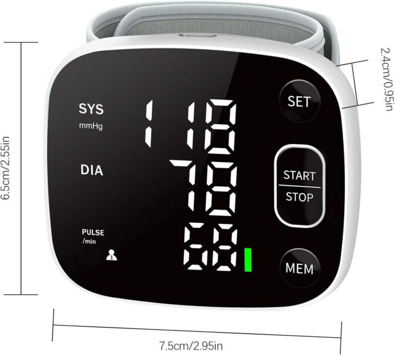 Monitor de presión arterial recargable para muñeca Ametmed