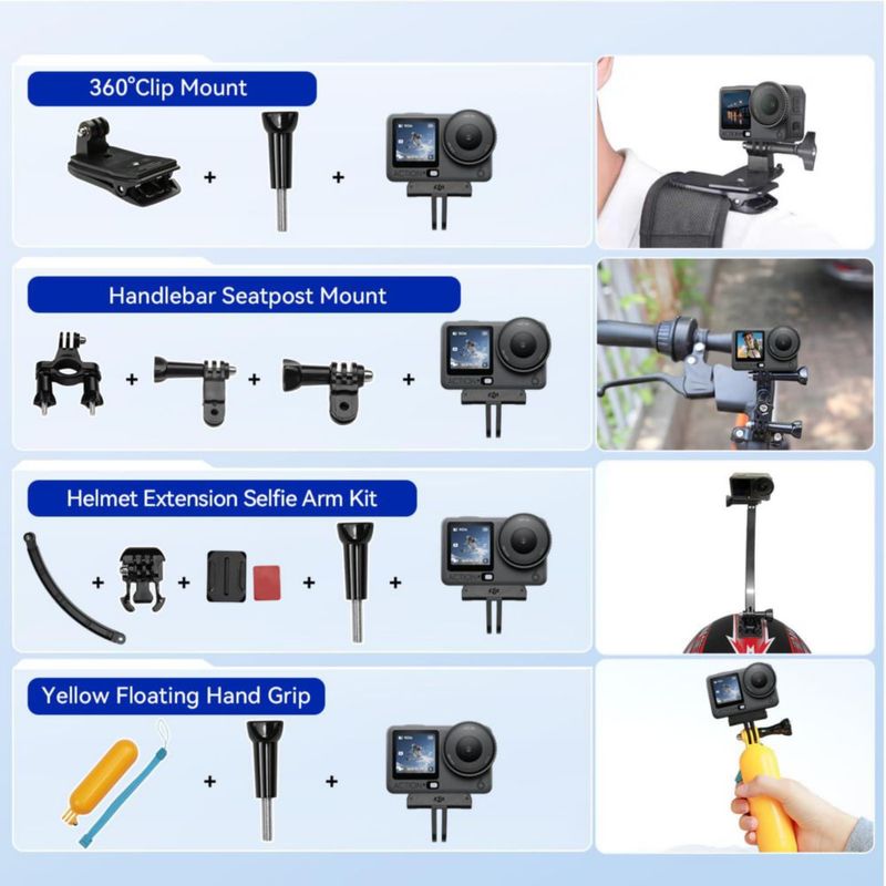 Cámara de video DJI Osmo Action 6 8K resistente al agua - paquete