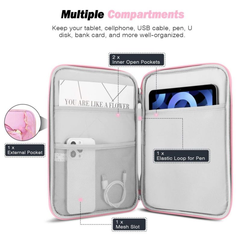 Funda tipo sobre para tablet MoKo 27-28 cm con bolsillo para accesorios