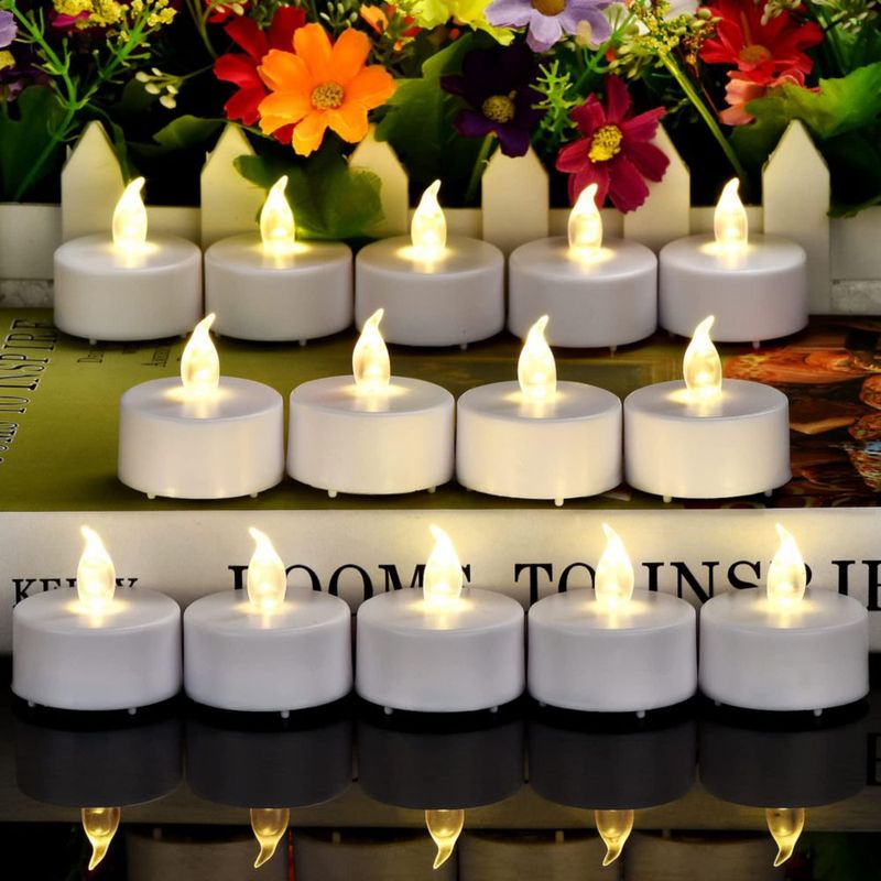 Velas LED sin llama MINXIN 24 unidades luz blanco cálido